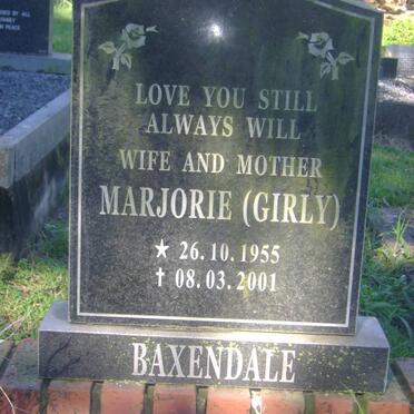BAXENDALE Marjorie 1955-2001