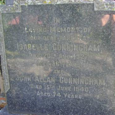 CUNNINGHAM John Allan -1927 &amp; Isabelle -1940