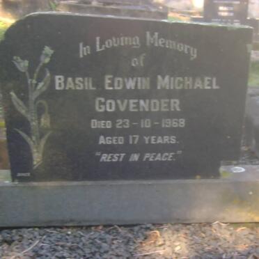 GOVENDER Basil Edwin Michael -1968