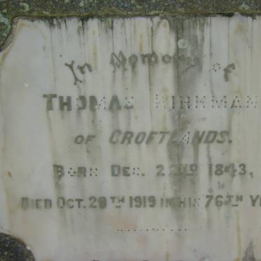 KIRKMAN Thomas 1843-1919 