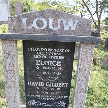 LOUW David Gilbert 1947-2008 & Eunice 1951-1999