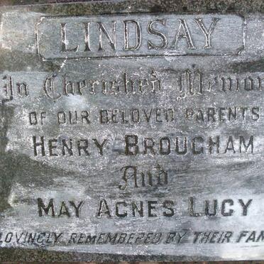 LINDSAY Henry Brougham &amp; May Agnes Lucy