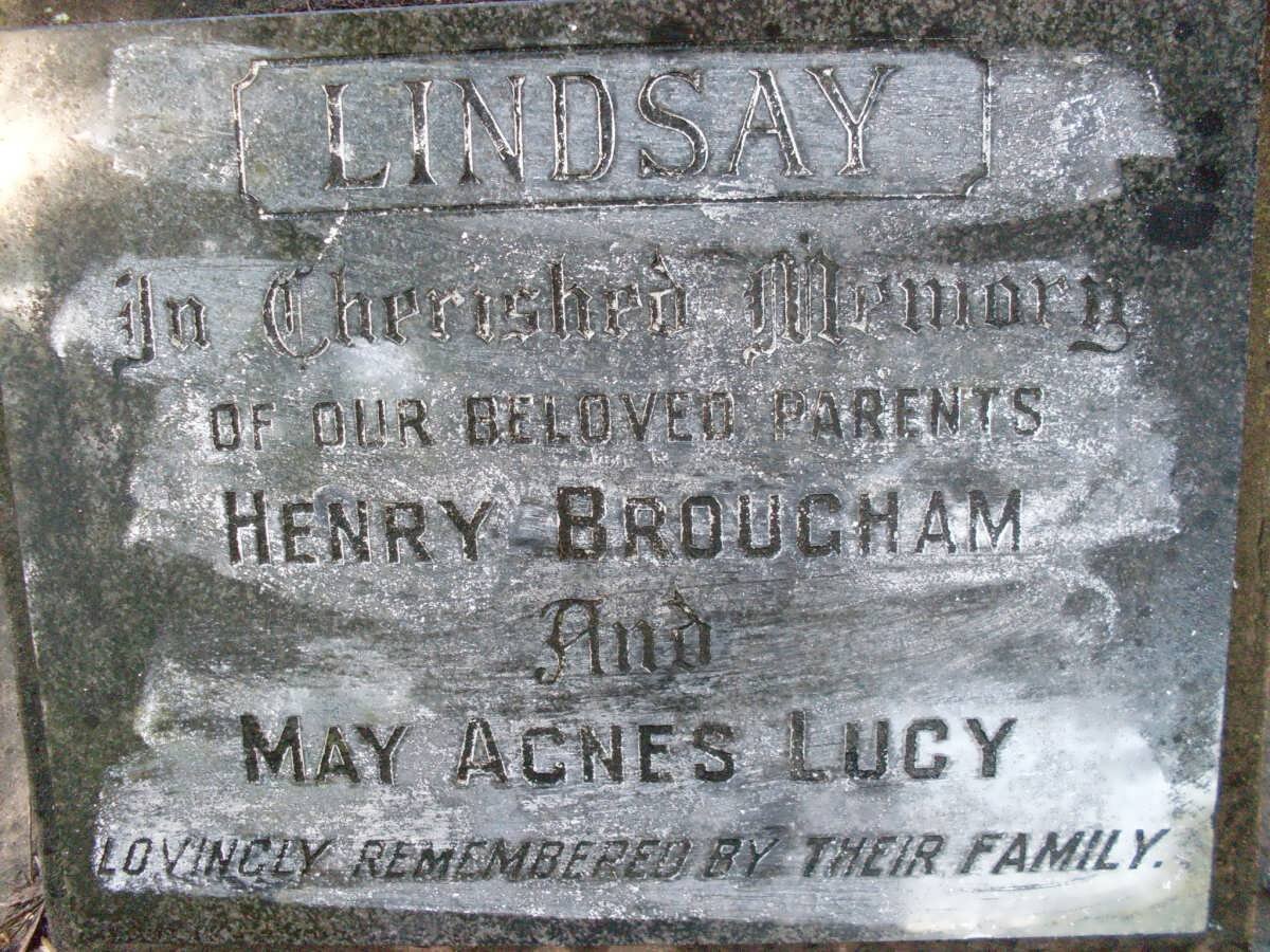 LINDSAY Henry Brougham &amp; May Agnes Lucy