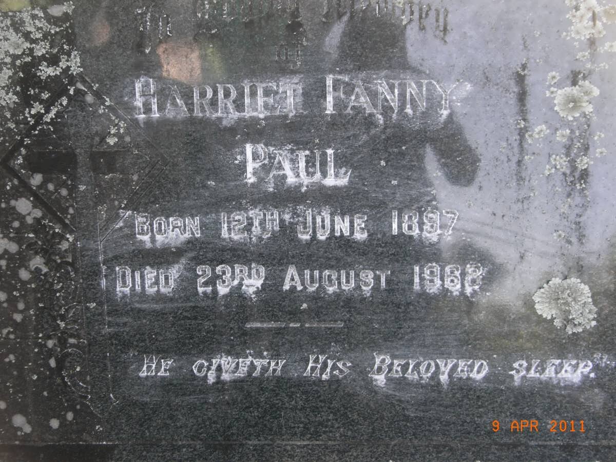 PAUL Harriet Fanny 1897-1968
