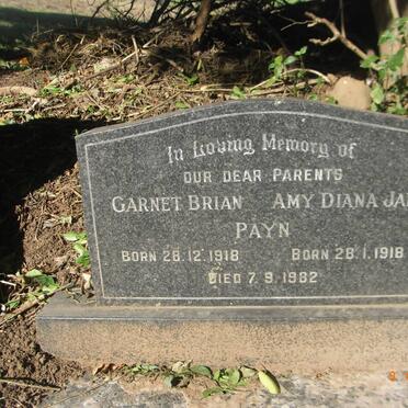PAYN Garnet Brian 1918-1982 &amp; Amy Diana Jane 1918-1982