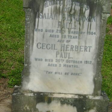 PAUL Isaiah Benjamin -1964 :: PAUL Cecil Herbert -1912