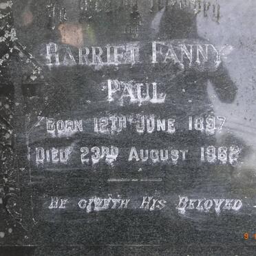 PAUL Harriet Fanny 1897-1962