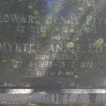 PITT Edward Henry 187?-1941 &amp; Myrtle Annie PEDDIE 1890-1972