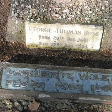 ROSS George Thomas 1881-1954 :: ROSS Marguerite Vioilet 1923-1960