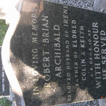 ARCHIBALD Robert Brian 1903-1983