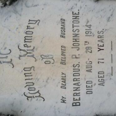 JOHNSTONE Bernardus P. -1914