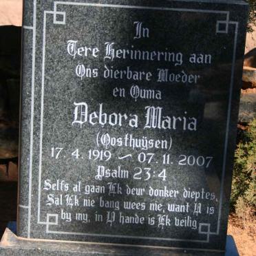 STADEN Debora Maria, van nee OOSTHUYSEN 1919-2007