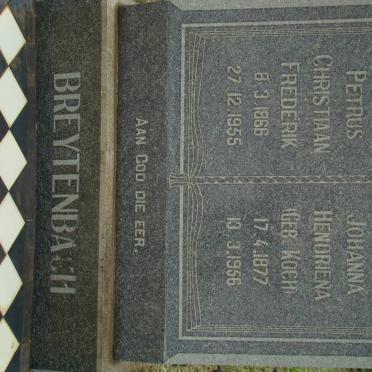 BREYTENBACH Petrus Christiaan Frederik 1866-1955 &amp; Johanna Hendriena KOCH 1877-1956