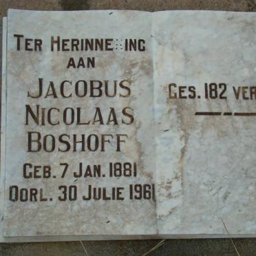 BOSHOFF Jacobus Nicolaas 1881-1961
