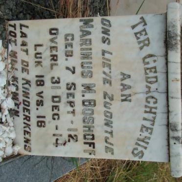 BOSHOFF Marinus M. 1912-1914