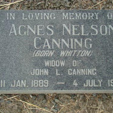 CANNING Agnes Nelson nee WHITTON 1889-1980