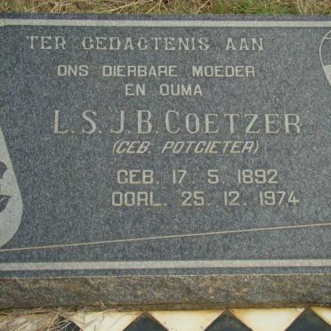 COETZER L.S.J.B. nee POTGIETER 1892-1974