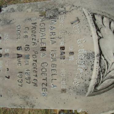 COETZER Maria Isabella Magdalena nee POTGIETER 1857-1937