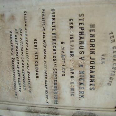 NIEKERK Hendrik Johannes Stephanus, van 1823-1902