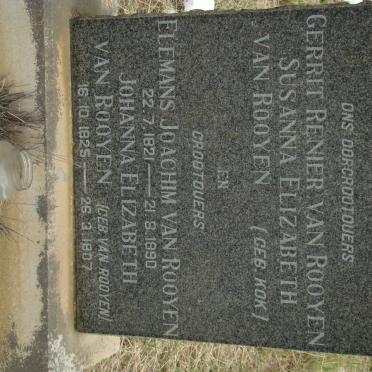 ROOYEN Gerrit Renier, van &amp; Susanna Elizabeth KOK