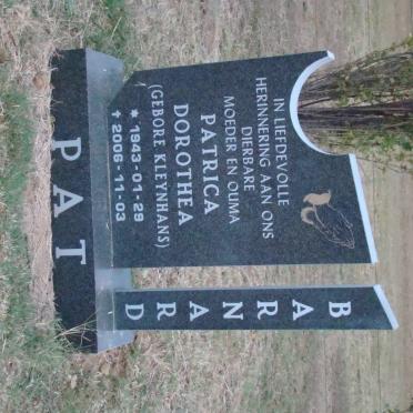 BARNARD Patricia Dorothea nee KLEYNHANS 1943-2006