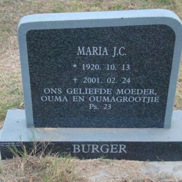 BURGER Maria J.C. 1920-2001