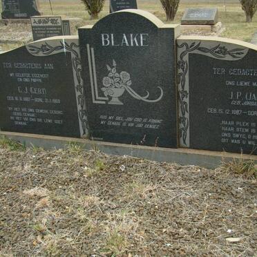 BLAKE G.J. 1887-1969 &amp; J.P. JORDAAN 1887-1970