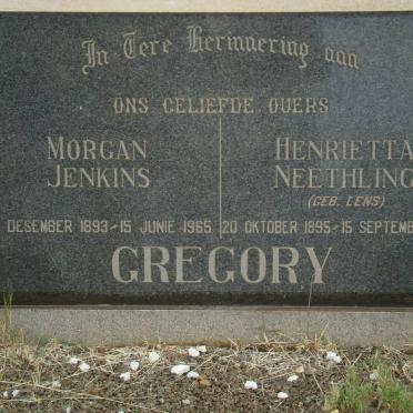 GREGORY Morgan Jenkins 1893-1965 &amp; Henrietta Neethling LENS 1895-1965