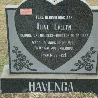 HAVENGA Olive Evelyn 1933-1997