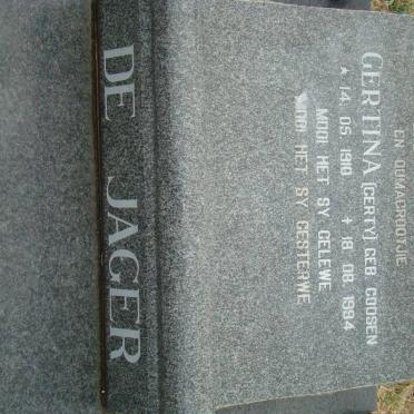 JAGER Gertina, de nee GOOSEN 1910-1994