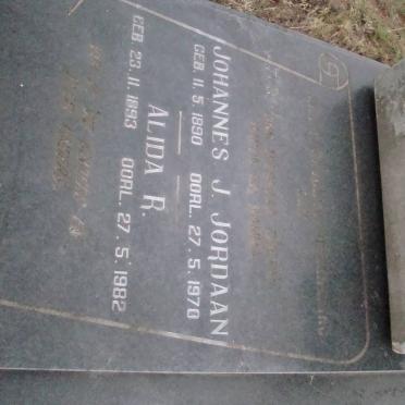 JORDAAN Johannes J. 1890-1970 &amp; Alida R. 1893-1982
