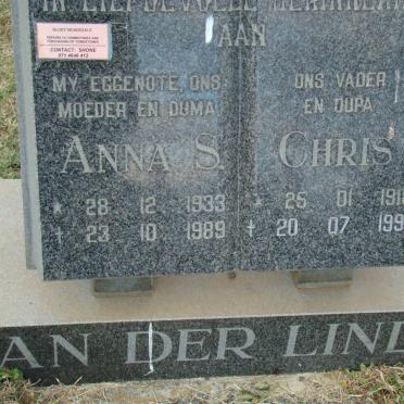 LINDE Chris, van der 1918-1990 &amp; Anna S. 1933-1989
