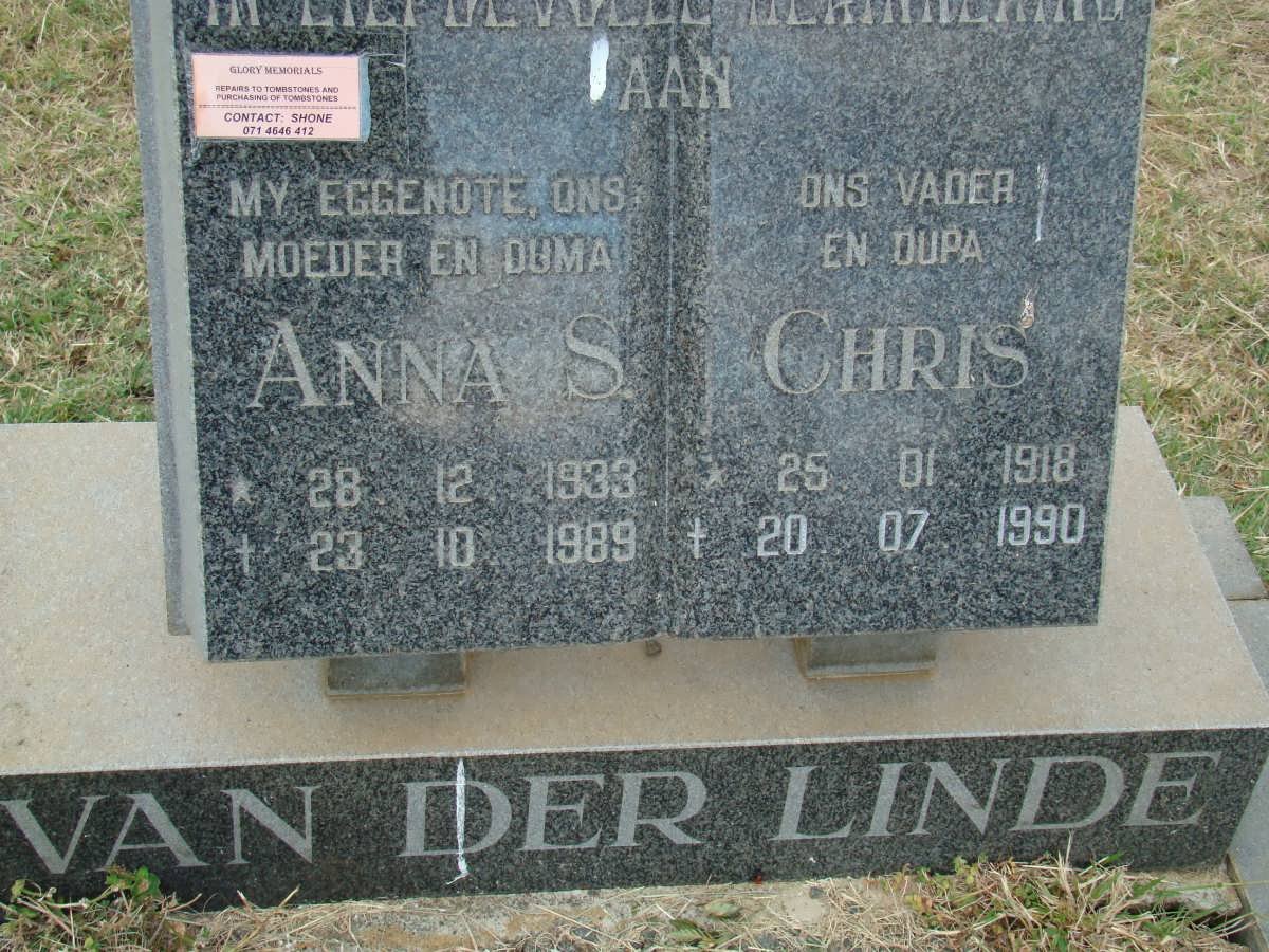 LINDE Chris, van der 1918-1990 &amp; Anna S. 1933-1989