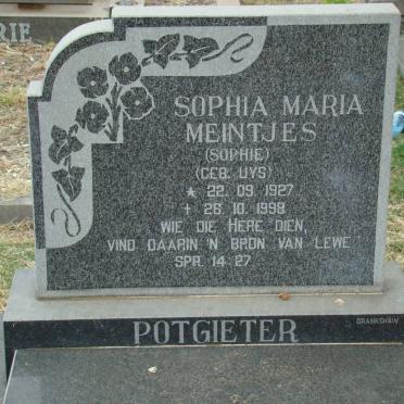 POTGIETER Sophia Maria Meintjes nee UYS 1927-1998