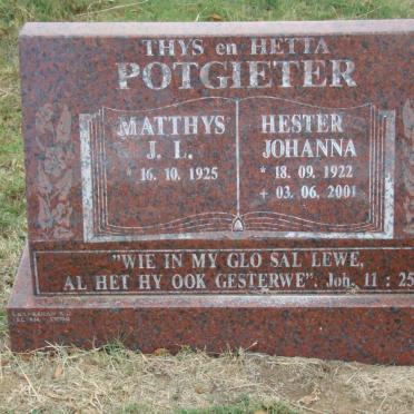 POTGIETER Matthys J.L. 1925- &amp; Hester Johanna 1922-2001