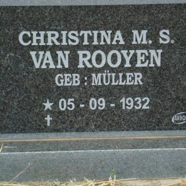 ROOYEN Christina M.S., van nee MULLER 1932-