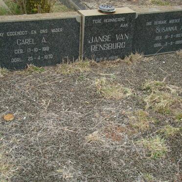 RENSBURG Carel A., Janse van 1918-1970 &amp; Susanna A. 1927-1989