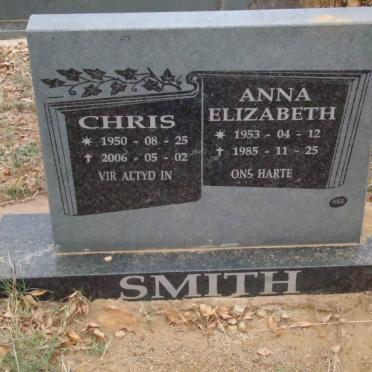 SMITH Chris 1950-2006 &amp; Anna Elizabeth 1953-1985