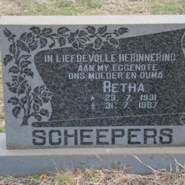 SCHEEPERS Retha 1931-1987