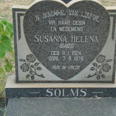 SOLMS Susanna Helena 1924-1976