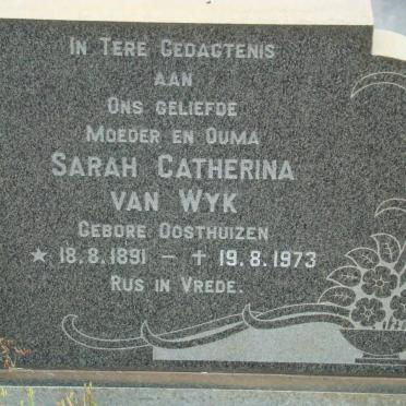 WYK Sarah Catherina, van nee OOSTHUIZEN 1891-1973