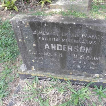 ANDERSON F. Efraim 1902-1989 &amp; Florence H. 1903-1975
