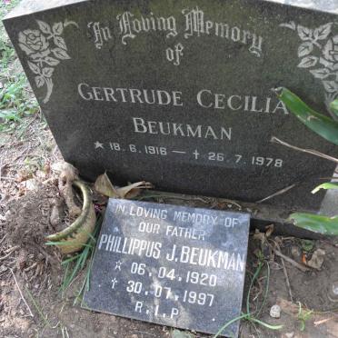 BEUKMAN Phillippus J. 1920-1997 &amp; Gertrude Cecilia 1916-1978
