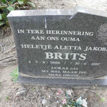 BRITS Heletjé Aletta Jakoba 1906-1997