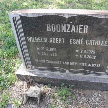 BOONZAIER Wilhelm Goert 1919-1980 &amp; Esmé Cathleen 1925-2002