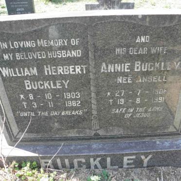 BUCKLEY William Herbert 1903-1982 &amp; Annie ANSELL 1908-1991