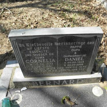 BERNARD Daniel 1925-2006 &amp; Cornelia 1933-1991