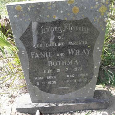 BOTHMA Fanie 1936-1973 &amp; Wray 1932-1973