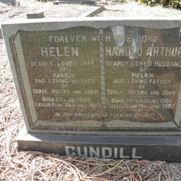 CUNDILL Harold Arthur 1904-1987 &amp; Helen 1900-1983
