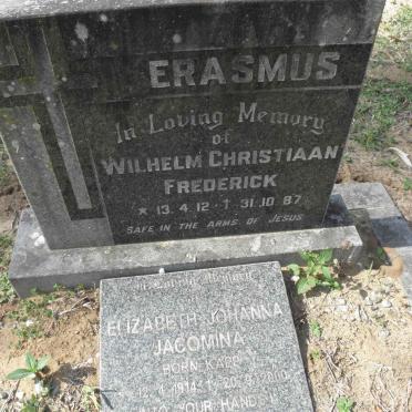 ERASMUS Wilhelm Christiaan Frederick 1912-1987 &amp; Elizabeth Johanna Jacomina KAPP 1914-2000